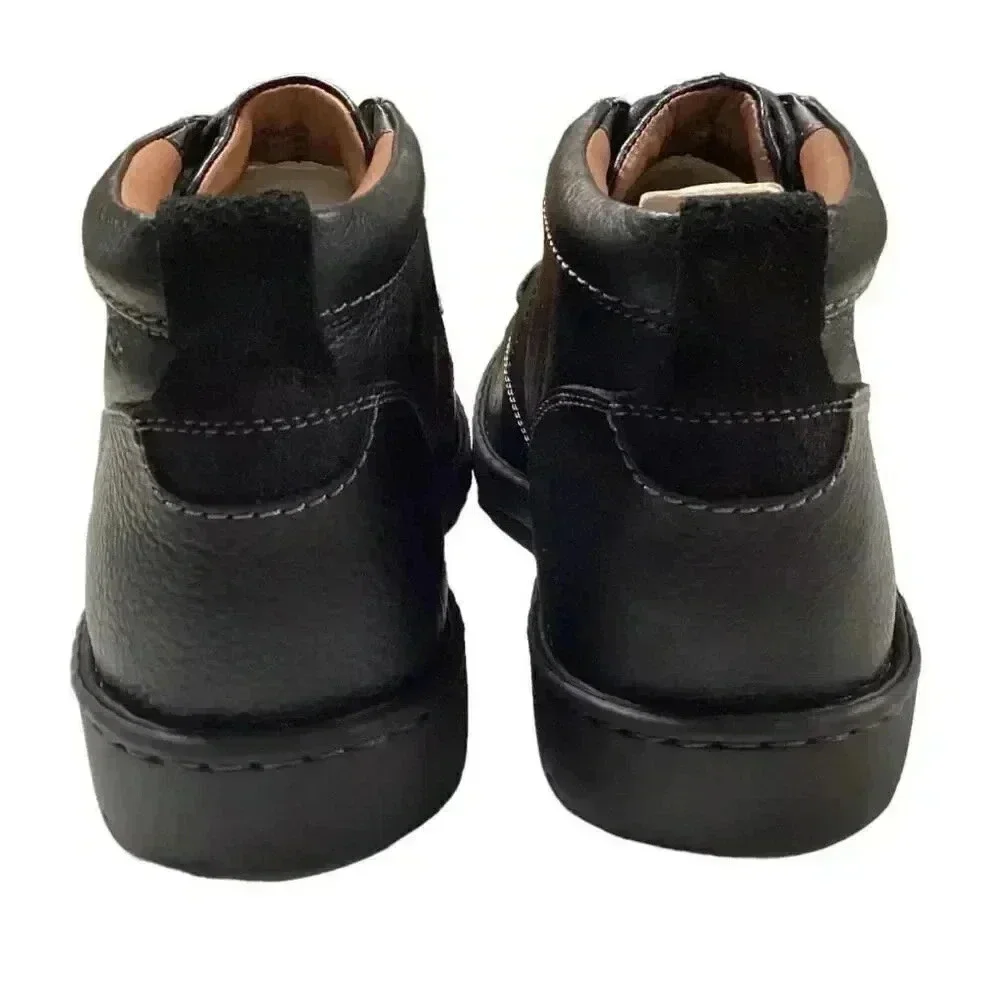 Clarks Chukka Boots Mens 15 W Wide Black Leather Lace Up Stratton Limit NEW